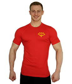Tričko SUPERHUMAN (elastické) - červená/oranžová