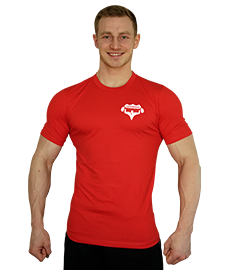Tričko SUPERHUMAN (elastické) - červená/bílá