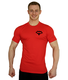 Tričko SUPERHUMAN (elastické) - červená/černá