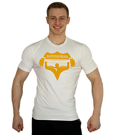 Tričko SUPERHUMAN (elastické) - bílá/oranžová